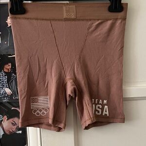 SKIMS Ribbed Shorts in Dusty Mauve